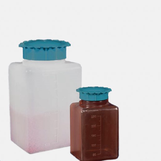 Sample Container, 500 mL . P.E wide neck rectangular amber colour with GL Screw cap. Manufactured fr