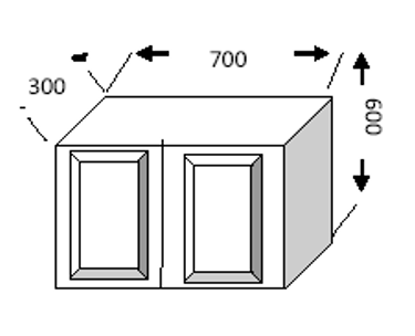 Hanging cabinets (wall cabinets), Dimension 600 x 700 x 300 mm