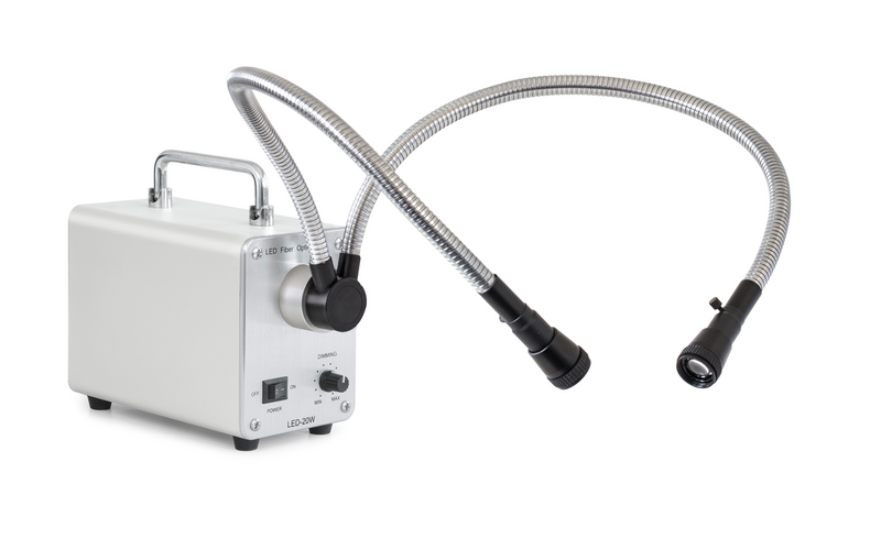 Cold Light Source 6400K Double gooseneck illumination for best illumination of Kern Microscope 20W