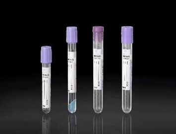 K2EDTA/K3EDTA blood collection tubes, Purple Cap, 1-5 ml, pk of 100