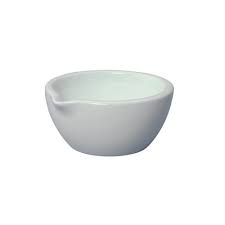 Mortar 150 mm, outside glazed with extra white superior quality,  Porcelain,  Iso Lab