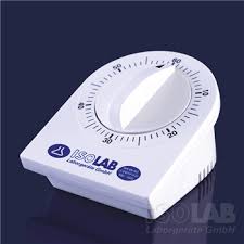 Timer/stopwatch (mechanical) for professional use at labs, up to 60 minutes. Isolab Germany.
