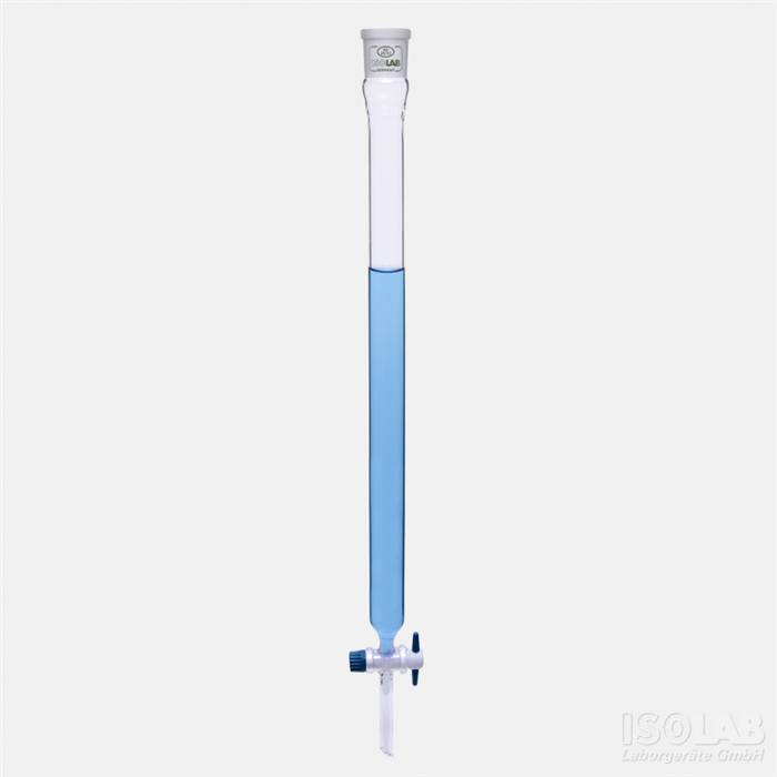 Chromatography Columns, glass with Teflon stopcock, length 300 mm, NS 14/23,  Isolab Germany.