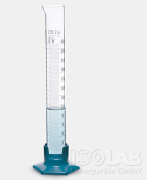 Cylinder - 100 mL - graduated measuring cylinder, patch certified - Glass A according to DIN Standar