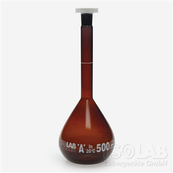 Volumetric Flask 50 mL - amber -Class A according to DIN Standard which is resistant to heat and che