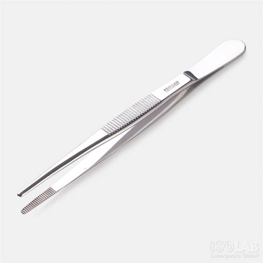 Forceps S.S straight, sharp end, length 150 mm, Germany.